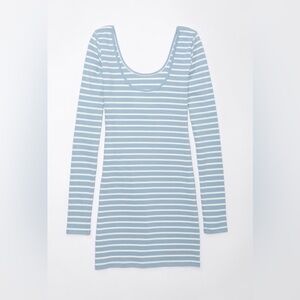 American Eagle Outfitters- Main Squeeze Scoop Neck Long-Sleeve Mini Dress